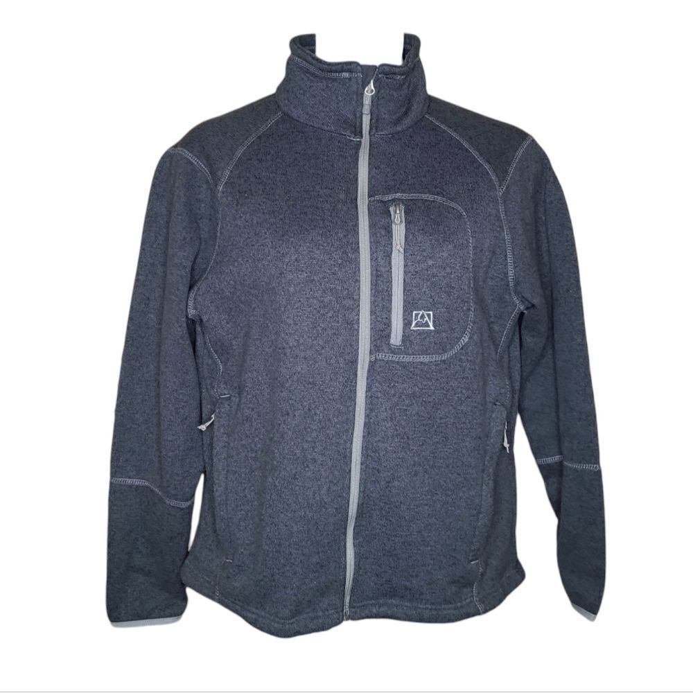 AVALANCHE gray zip up hiking outdoor sport jacket sweatshirt L